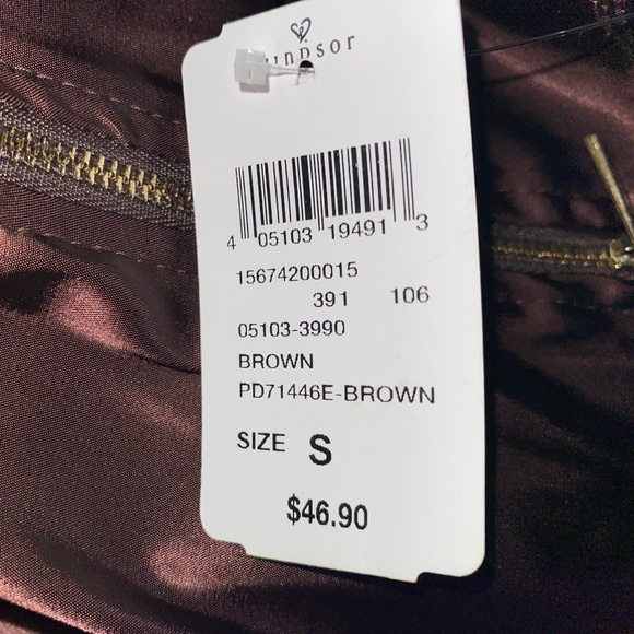 Windsor brown satin mesh mini dress - Picture 6 of 6